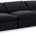 Comfy 117" Velvet Upholstered 3pc. Armless Modular Sofa
