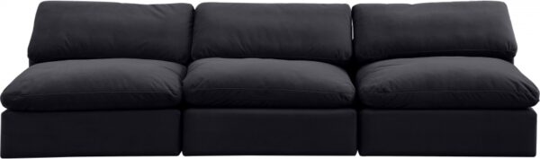 Comfy 117" Velvet Upholstered 3pc. Armless Modular Sofa
