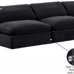 Comfy 117" Velvet Upholstered 3pc. Armless Modular Sofa