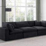 Comfy 119" Velvet Upholstered 3pc. Modular Sofa