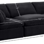 Comfy 119" Velvet Upholstered 3pc. Modular Sofa