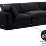 Comfy 119" Velvet Upholstered 3pc. Modular Sofa