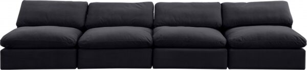 Comfy 156" Velvet Upholstered 4pc. Armless Modular Sofa