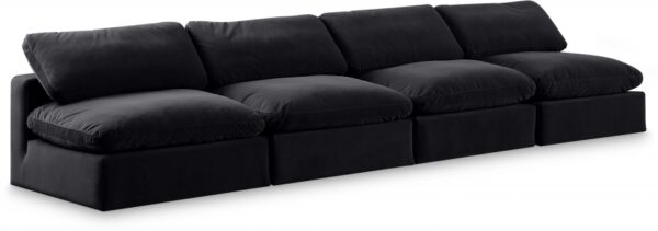 Comfy 156" Velvet Upholstered 4pc. Armless Modular Sofa