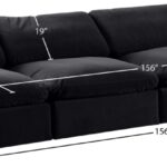 Comfy 156" Velvet Upholstered 4pc. Armless Modular Sofa