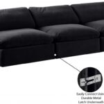 Comfy 156" Velvet Upholstered 4pc. Armless Modular Sofa