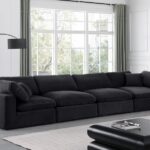 Comfy 158" Velvet Upholstered 4pc. Modular Sofa