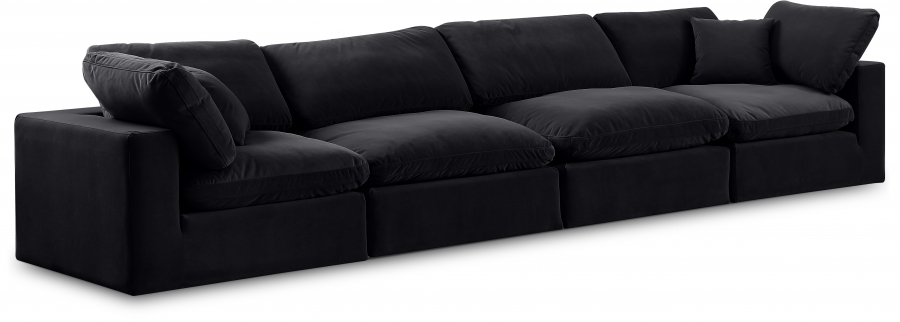 Comfy 158" Velvet Upholstered 4pc. Modular Sofa