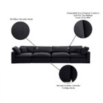 Comfy 158" Velvet Upholstered 4pc. Modular Sofa