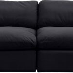 Comfy 78" Velvet Upholstered 2pc. Armless Modular Loveseat