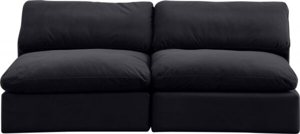 Comfy 78" Velvet Upholstered 2pc. Armless Modular Loveseat
