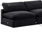 Comfy 78" Velvet Upholstered 2pc. Armless Modular Loveseat