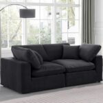 Comfy 80" Velvet Upholstered 2pc. Modular Loveseat