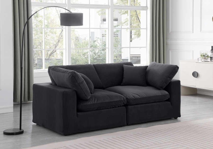 Comfy 80" Velvet Upholstered 2pc. Modular Loveseat