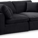 Comfy 80" Velvet Upholstered 2pc. Modular Loveseat