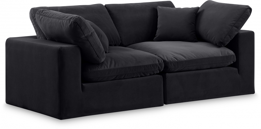 Comfy 80" Velvet Upholstered 2pc. Modular Loveseat
