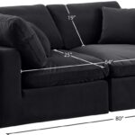 Comfy 80" Velvet Upholstered 2pc. Modular Loveseat
