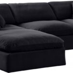 Comfy 119" Velvet Upholstered 4pc. Modular Sectional
