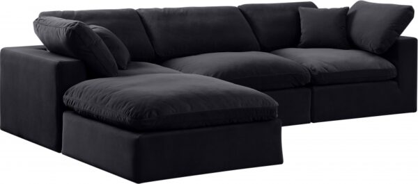 Comfy 119" Velvet Upholstered 4pc. Modular Sectional