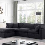 Comfy 119" Velvet Upholstered 4pc. Modular Sectional