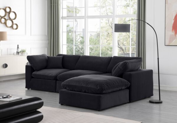 Comfy 119" Velvet Upholstered 4pc. Modular Sectional