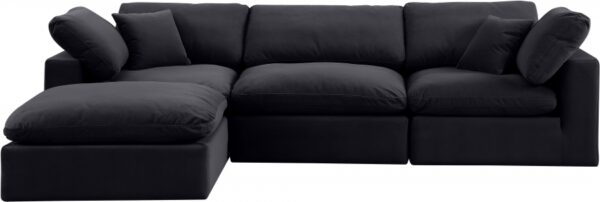 Comfy 119" Velvet Upholstered 4pc. Modular Sectional