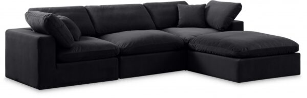 Comfy 119" Velvet Upholstered 4pc. Modular Sectional