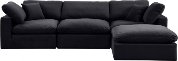 Comfy 119" Velvet Upholstered 4pc. Modular Sectional