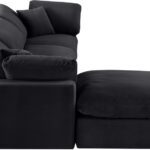 Comfy 119" Velvet Upholstered 4pc. Modular Sectional