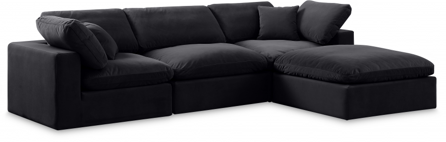 Comfy 119" Velvet Upholstered 4pc. Modular Sectional
