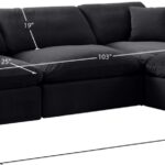Comfy 119" Velvet Upholstered 4pc. Modular Sectional