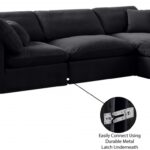 Comfy 119" Velvet Upholstered 4pc. Modular Sectional
