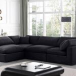 Comfy 119" Velvet Upholstered 4pc. Modular Sectional