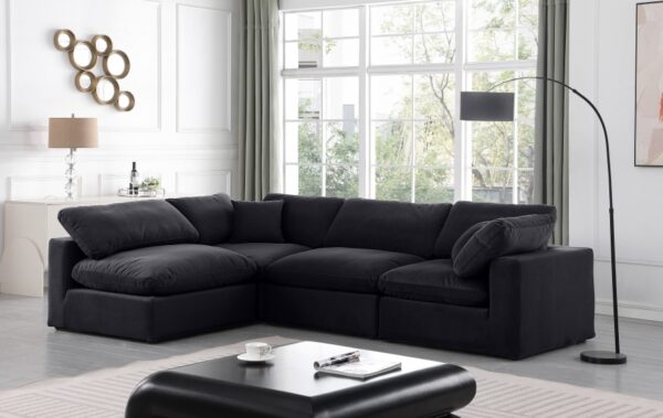 Comfy 119" Velvet Upholstered 4pc. Modular Sectional