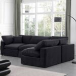Comfy 119" Velvet Upholstered 4pc. Modular Sectional