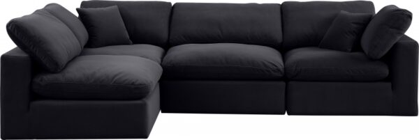 Comfy 119" Velvet Upholstered 4pc. Modular Sectional