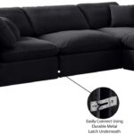 Comfy 119" Velvet Upholstered 4pc. Modular Sectional