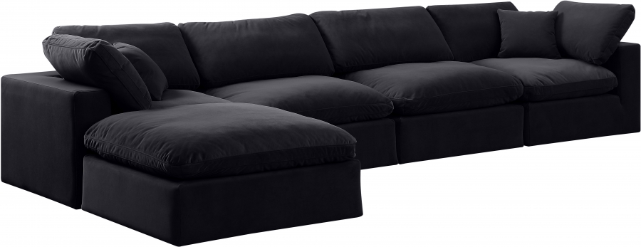 Comfy 158" Velvet Upholstered 5pc. Modular Sectional