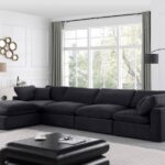 Comfy 158" Velvet Upholstered 5pc. Modular Sectional