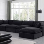Comfy 158" Velvet Upholstered 5pc. Modular Sectional