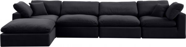 Comfy 158" Velvet Upholstered 5pc. Modular Sectional