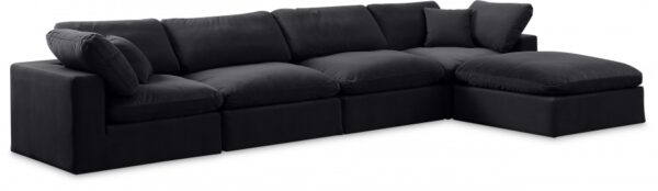 Comfy 158" Velvet Upholstered 5pc. Modular Sectional