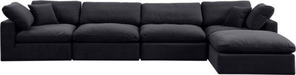 Comfy 158" Velvet Upholstered 5pc. Modular Sectional