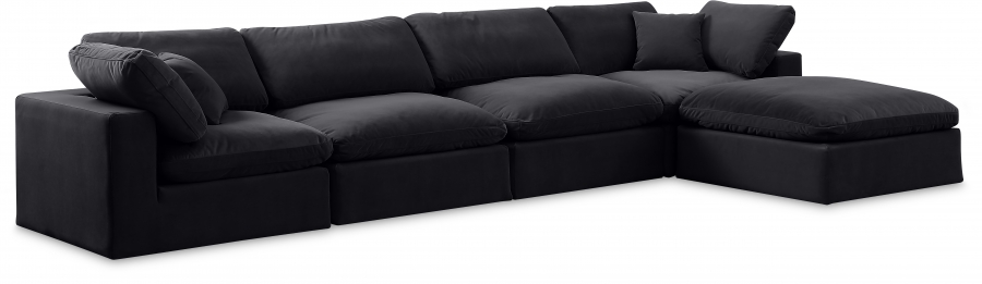 Comfy 158" Velvet Upholstered 5pc. Modular Sectional