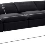 Comfy 158" Velvet Upholstered 5pc. Modular Sectional
