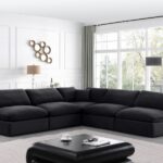 Comfy 118" Velvet Upholstered 5pc. Modular Sectional