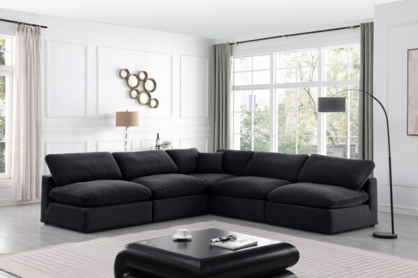 Comfy 118" Velvet Upholstered 5pc. Modular Sectional