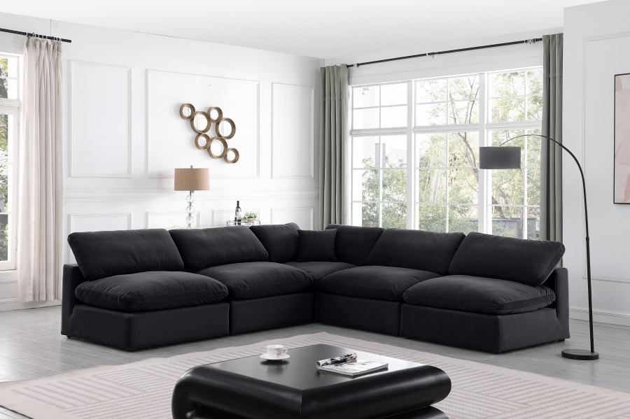 Comfy 118" Velvet Upholstered 5pc. Modular Sectional