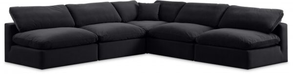 Comfy 118" Velvet Upholstered 5pc. Modular Sectional