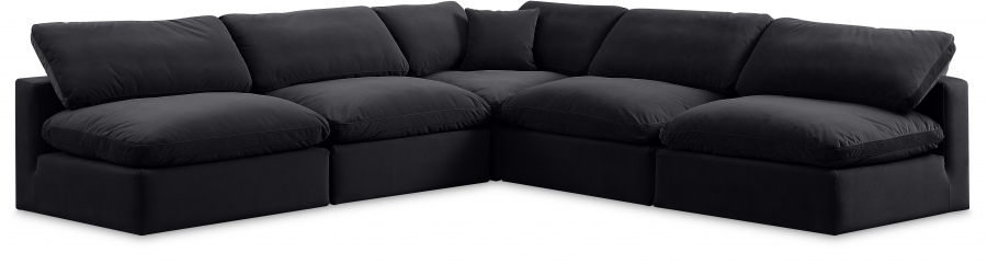 Comfy 118" Velvet Upholstered 5pc. Modular Sectional